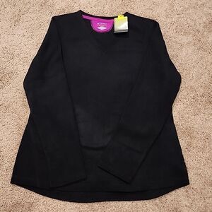 Tek Gear Large Black V-neck Micro-fleece Shirt NWT